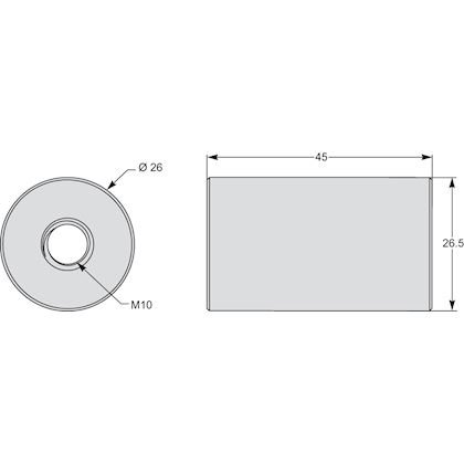 Photo PowerLogic - canon cylindrique pour TI - mixte type A - 8,5mm - longueur 32mm | Ref : METSECT5CYL2