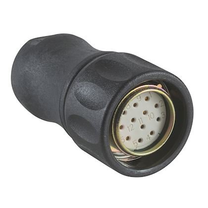 Photo OsiSense XZ - connecteur femelle - M23 - 12 broches - droit - pour codeur | Ref : XZCC23FDP120S