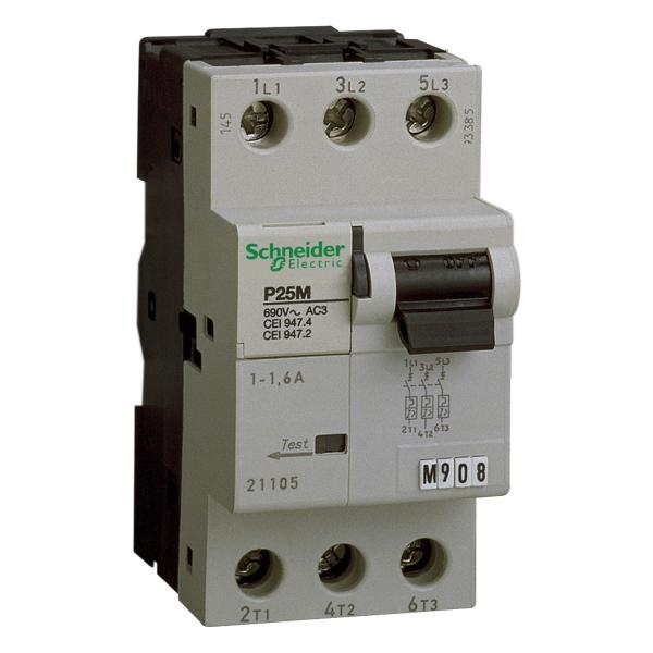 Photo P25M - disjoncteur moteur - 2,5A - 3P 3d - d�clencheur magn�to-thermique | Ref : 21106