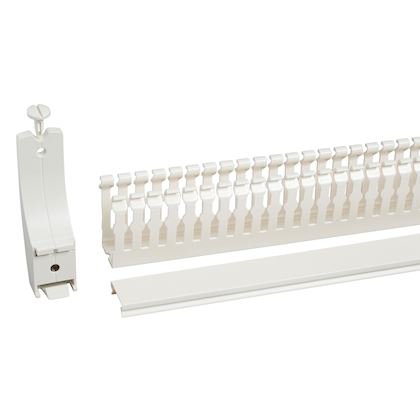 Photo PrismaSeT G - Lot de 4 goulottes plastiques horizontales + supports- L450xH30xP30 - blanc RAL9003 | Ref : LVS04257