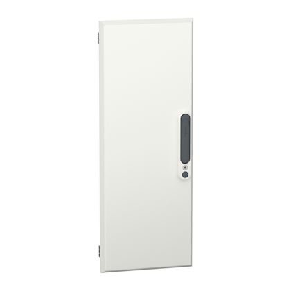 Photo PrismaSeT G - Porte pleine acier réversible pour gaine d\'extension de coffret L300mm - 1 poignée en polyamide avec 2 verrous - 15 Modules verticaux - L300xH780xP33 - blanc RAL9003 - IK08 - NF EN 61439-2/CEI 61439-1 | Ref : LVS08185