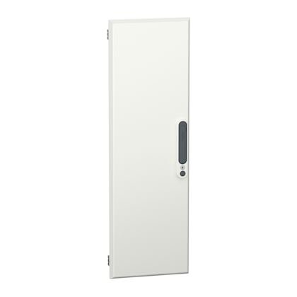 Photo PrismaSeT G - Porte pleine acier rversible pour gaine d\'extension de coffret L300mm - 1 poigne en polyamide avec 2 verrous - 18 Modules verticaux - L300xH930xP33 - blanc RAL9003  - IK08 - NF EN 61439-2/CEI 61439-1 | Ref : LVS08186