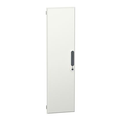 Photo PrismaSeT G - Porte pleine acier rversible pour gaine d\'extension de coffret L300mm - 1 poigne en polyamide avec 2 verrous - 21 Modules verticaux - L300xH1080xP33 - blanc RAL9003  - IK08 - NF EN 61439-2/CEI 61439-1 | Ref : LVS08187