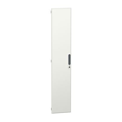Photo PrismaSeT G - Porte pleine acier rversible pour gaine extension coffret/armoire L300mm - 1 poigne en polyamide 3 verrous - 30 Modules verticaux - L300xH1680xP33 - blanc RAL9003  - IK08 - NF EN 61439-2/CEI 61439-1 | Ref : LVS08283