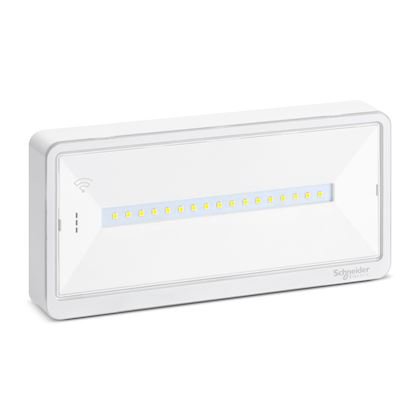 Photo Exiway - Bloc autonome d\'éclairage d\'habitation (BAEH) SATI. IP65. IK09. autonomie 1 h. batterie LiFePO4. matériaux éco-responsable. double connecteur. câbles section maxi 2.5 mm². connexion sans fil à Ecostruxure FESB | Ref : OVA59231