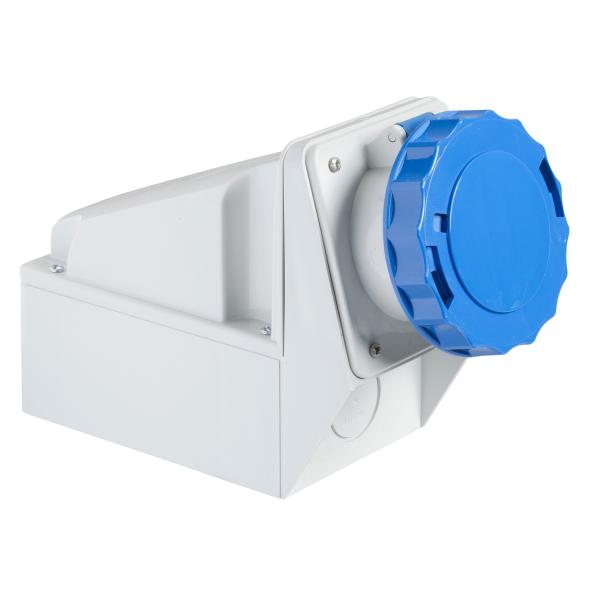 Photo PratiKa - socle de prise industrielle - 63 A - 2P+T - 200..250 V CA - IP 67 | Ref : 81178