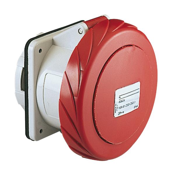 Photo PratiKa - prise industrielle droite CEE - 125A 5P 380V 6U - IP67 | Ref : 81695