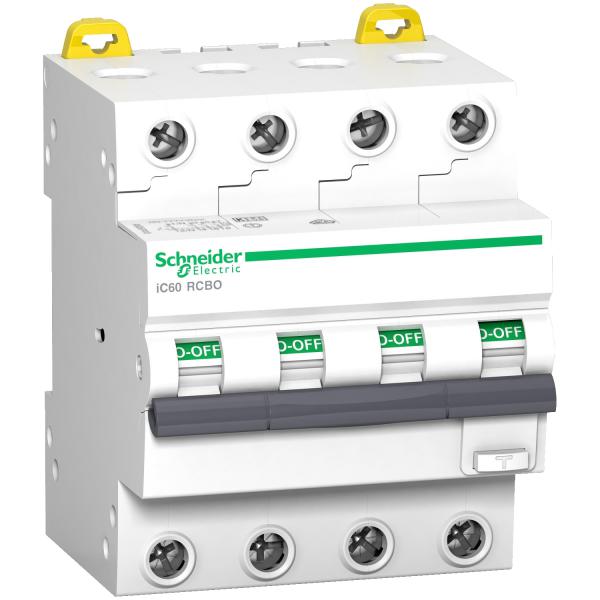 Photo Acti9 iC60 RCBO - disjoncteur differentiel - 4P - 32A - 300mA - C - 6kA - typeAC | Ref : A9D55432