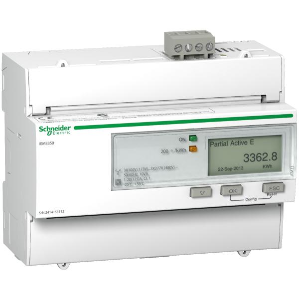 Photo Acti9 iEM - compteur d'nergie tri - 125A - Modbus | Ref : A9MEM3350