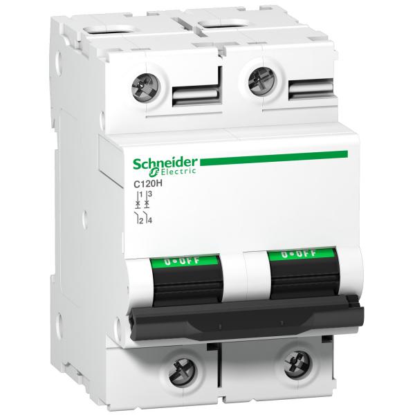 Photo Disjoncteur C120H 2P 100 A, courbe B, 15 kA | Ref : A9N18414