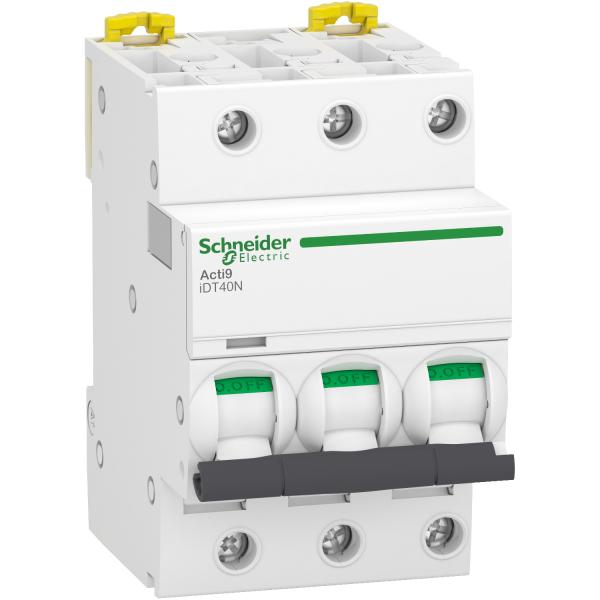 Photo Acti9 iDT40N - disjoncteur modulaire - 3P C 20A 6000A/10kA | Ref : A9P24320
