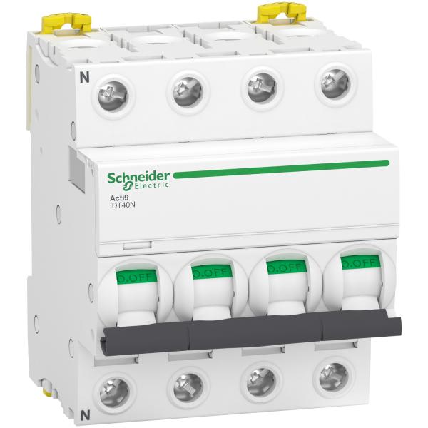 Photo Acti9 iDT40N - disjoncteur modulaire - 4P - 63A - courbe C - 6000A/10kA | Ref : A9P24463