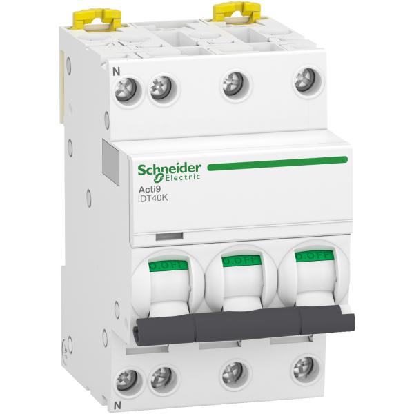 Photo Acti9 iDT40K - disjoncteur modulaire - 3P+N - 32A - courbe C - 4500A/4,5kA | Ref : A9P71732