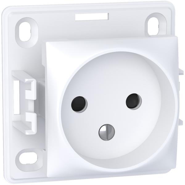 Photo Alr�a, prise de courant 2P, connexion � vis, blanc polaire | Ref : ALB61270P