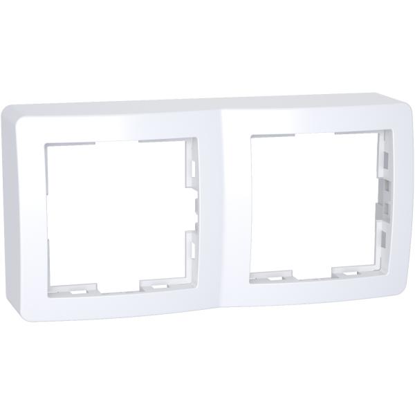 Photo Alra, Cadre saillie standard double, 62x124mm, profondeur 31mm, blanc polaire | Ref : ALB61442P