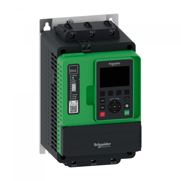 Photo Altivar Soft Starter ATS490 - 22A -208V � 690V - Bypass 3 phases control�es et Safety STO int�gr�s. Options de com : Modbus serie (Int�gr�). Modbus TCP. EtherNet/IP. PROFINET. PROFIBUS DP. CANopen | Ref : ATS490D22Y