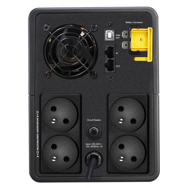 Photo Back-UPS BX - Onduleur line-interactive - Alimentation lectrique sans interruption - Protection des quipements lectroniques - 230V - Puissance nominale 2200VA/1200W - Absorption surtensions jusqu\' 273 joules - Prises franaises | Ref : BX2200MI-FR