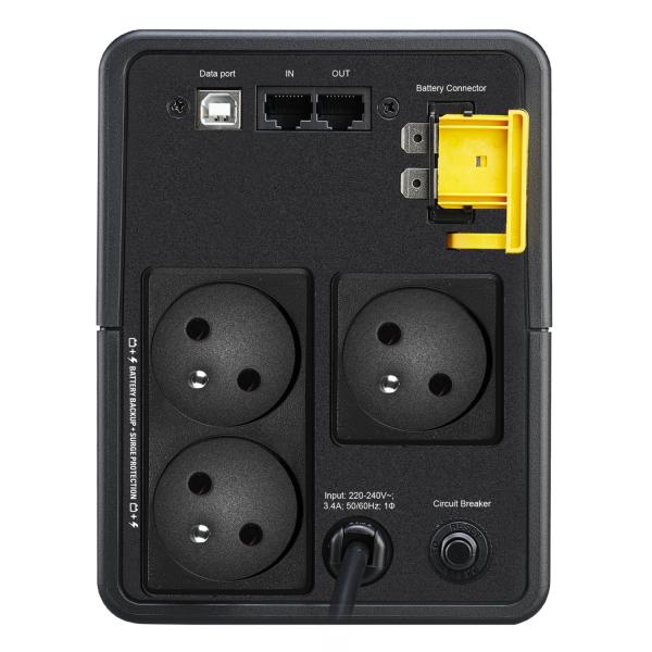Photo Back-UPS BX - Onduleur monophas 230V line interactive 750VA  rgulateur de tension - port de Com USB - protection ligne de donnes - 3 prise FR sur batterie et protges - autonomie 10 mn - Protection rsidentiel ou bureautique | Ref : BX750MI-FR