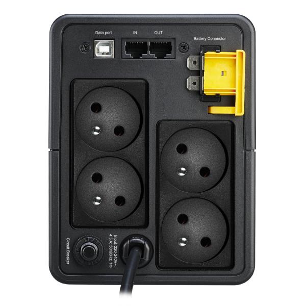 Photo Back-UPS BX - Onduleur monophas 230V line interactive 950VA  rgulateur de tension - port de Com USB - protection ligne de donnes - 3 prise FR sur batterie et protges - autonomie 10 mn - Protection rsidentiel ou bureautique | Ref : BX950MI-FR