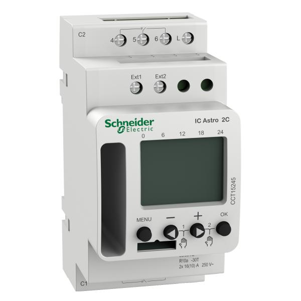 Photo Acti9 IC Astro - interrupteur crépusculaire programmable - 2 canal - smart | Ref : CCT15245
