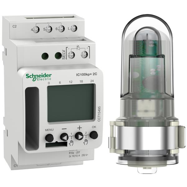 Photo Acti9 IC100kp+ - interrupteur crpusculaire programmable - 2 canal - smart | Ref : CCT15495