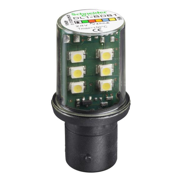 Photo Harmony - lampe de signalisation LED - blanc - BA 15d - 24V | Ref : DL1BDB1