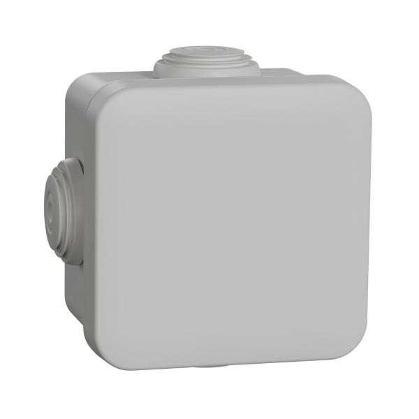 Photo Mureva Box, boite de dérivation IP55 + embouts 65x65x45, gris | Ref : ENN05002