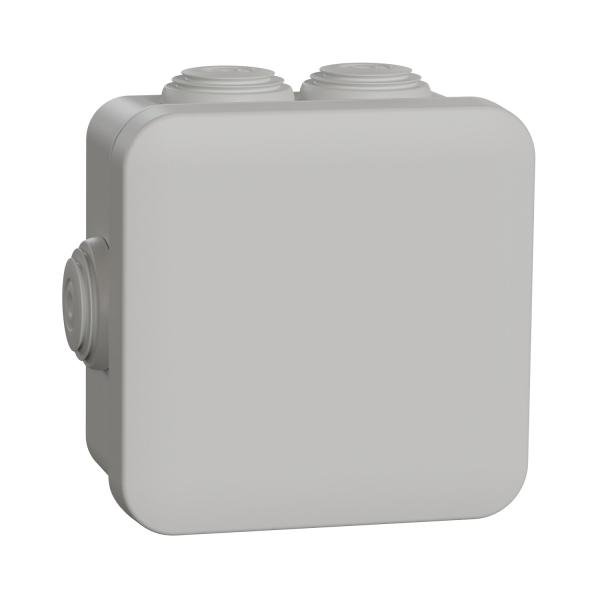 Photo Mureva Box, boite de drivation IP55 + embouts 80x80x45, gris | Ref : ENN05004