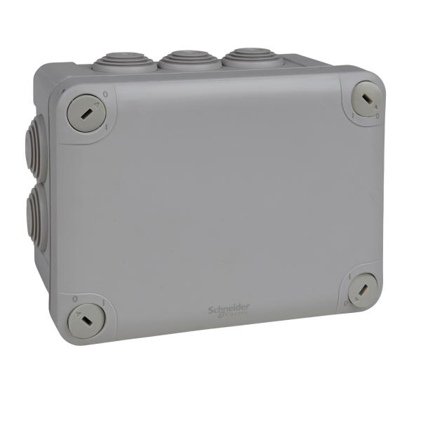 Photo Mureva Box, boite de drivation IP55 + embouts 150x105x80, gris | Ref : ENN05007
