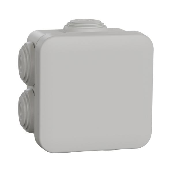 Photo Mureva Box, boite de drivation IP55 + embouts 65x65x45, gris | Ref : ENN05032