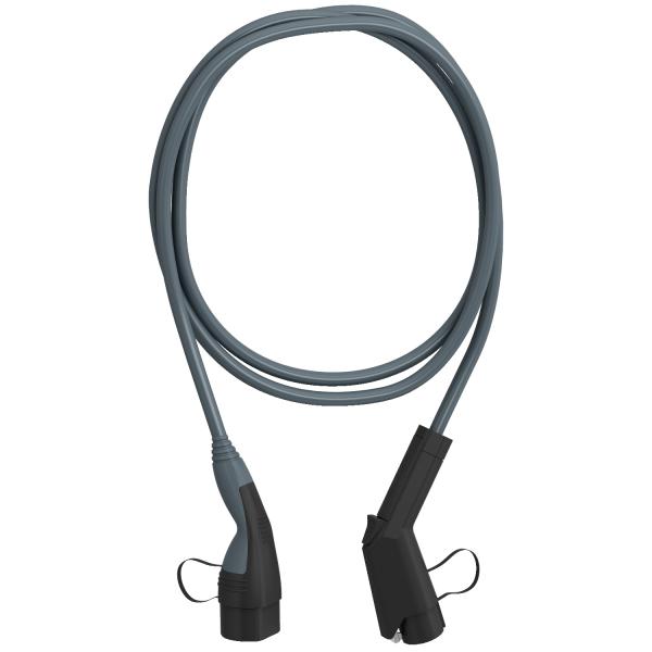 Photo EVlink - cble charge monophas - type 2 / type 1 - 32A - 5m - 2,4kg - 7,4kW max | Ref : EVP1CNS32121