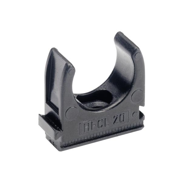 Photo Mureva FIX - fixation tube sans halogne - 20mm - noir RAL 9005 | Ref : IMT35219