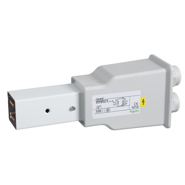 Photo Canalis KBB - embout d'alimentation droit 40A blanc - 2x(3L+N)+PE - bus | Ref : KBB40ABD44TW 