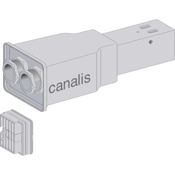 Photo Canalis KBB - embout d'aliment. gauche & droite 40A blanc - 2x(3L+N)+PE-2 bus | Ref : KBB40ABG44T2W