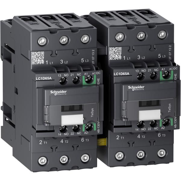 Photo TeSys D - contacteur inverseur - 3P(3NO) - AC3 - <= 440V 65A - 48à130Vca-cc - E | Ref : LC2D65AEHE