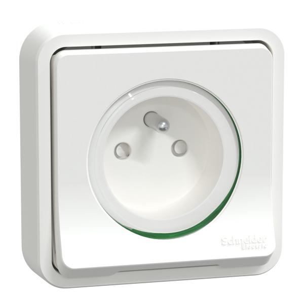 Photo Mureva Styl - Lot de 60 prises de courant avec cadre - Standard fran�ais - encastr� - produits complets livr�s avec leur cadre - 2P+T - 16A 250VCA - connexion auto - de 1 � 2.5 mm� - blanc RAL 9003 - IP55 - IK08 - sans emballage unitaire | Ref : MUR39036P