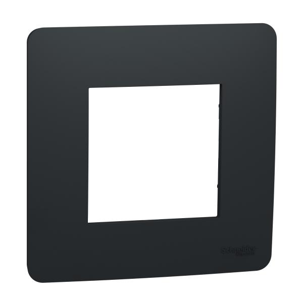 Photo Unica Studio - plaque de finition - Anthracite - 1 poste | Ref : NU200254