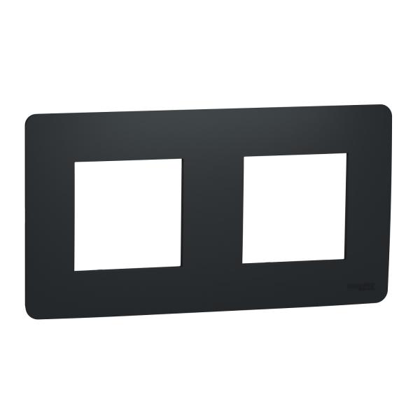 Photo Unica Studio - plaque de finition - Anthracite - 2 postes | Ref : NU200454