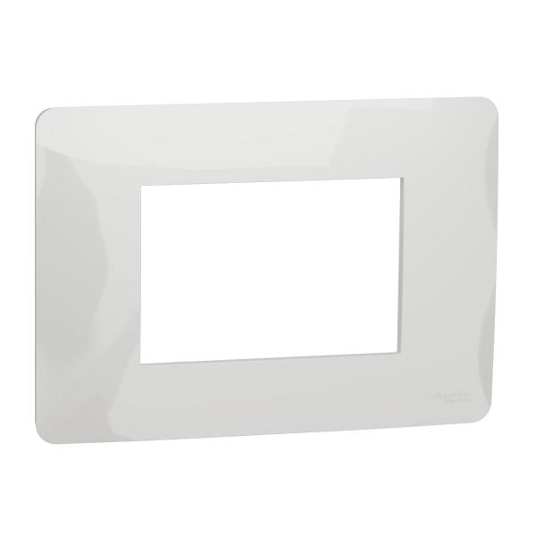 Photo Unica Studio - plaque de finition - Blanc - 3 modules | Ref : NU210318