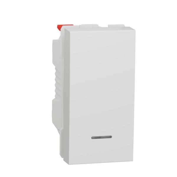 Photo Unica - poussoir lumineux (localisation) - 10A - 1 mod - Blanc - mca seul | Ref : NU310618N
