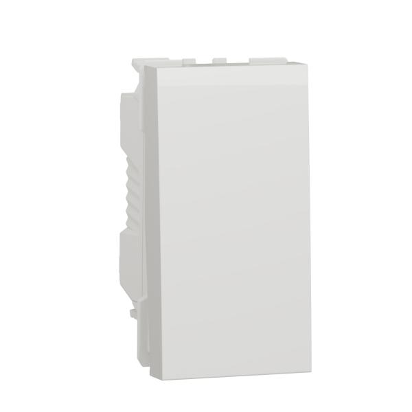 Photo Unica - bouton-poussoir NO/NF - 10A - connex rapide - 1 mod - Blanc - mca seul | Ref : NU313618