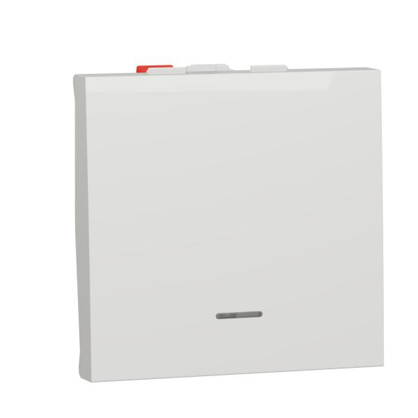 Photo Unica - poussoir lumineux (localisation) - 10A - 2 mod - Blanc - mca seul | Ref : NU320618FN