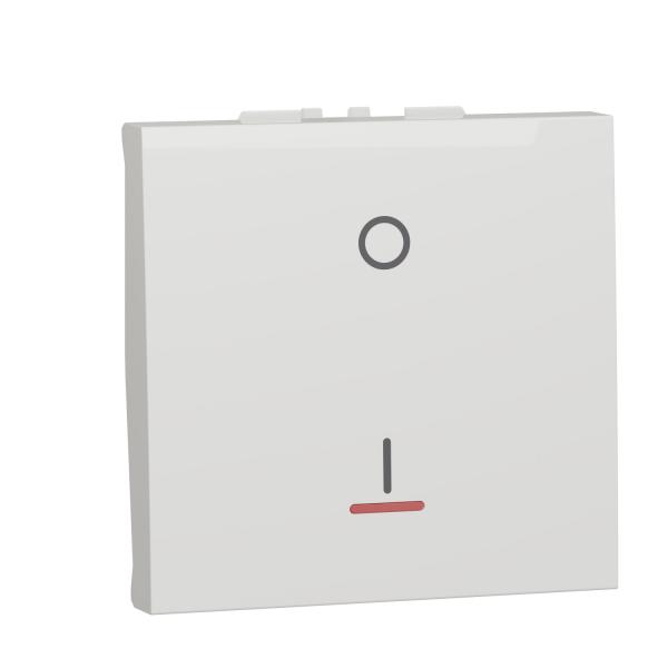 Photo Unica - interrupteur bipolaire lumineux (indication) - 2 mod - Blanc - mca seul | Ref : NU326218S