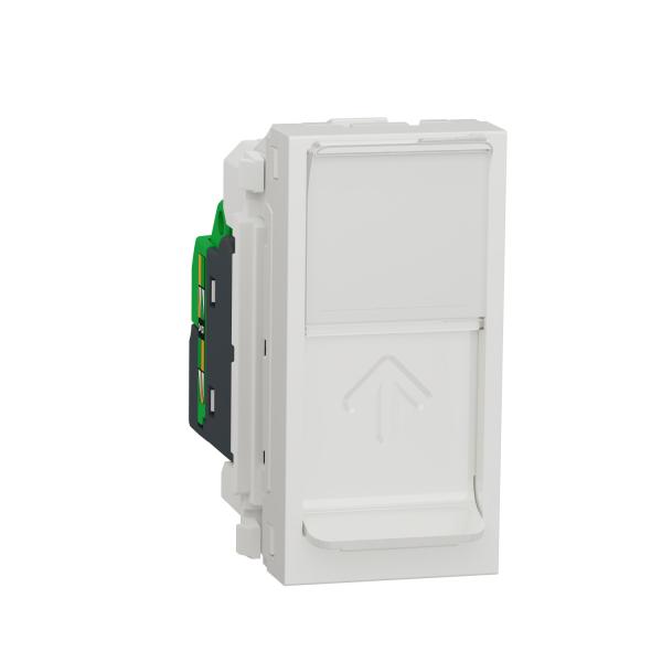 Photo Unica - prise RJ45 simple - cat 6A FTP - 1 mod - Blanc - mca seul | Ref : NU344818