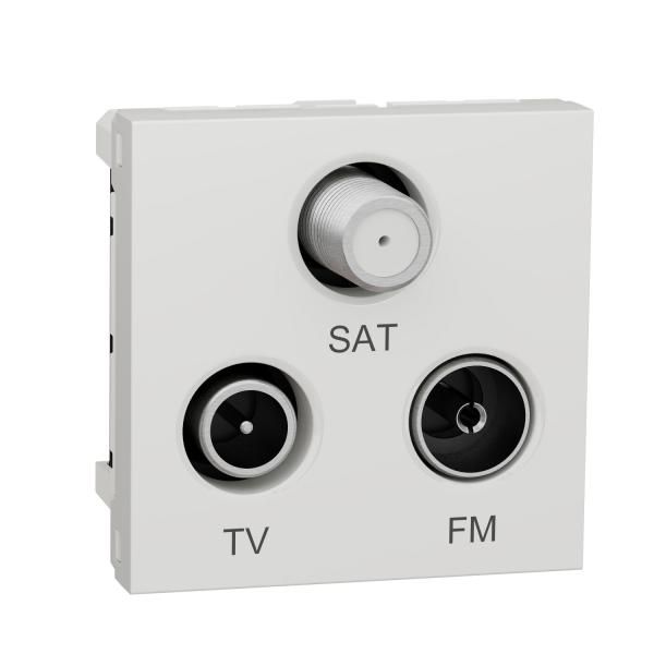 Photo Unica - prise TV + FM + SAT - 2 mod - Blanc - mca seul | Ref : NU345018
