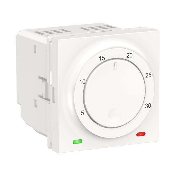 Photo Unica - thermostat chauffage / climatisation - 8A - Blanc - mca seul | Ref : NU350118