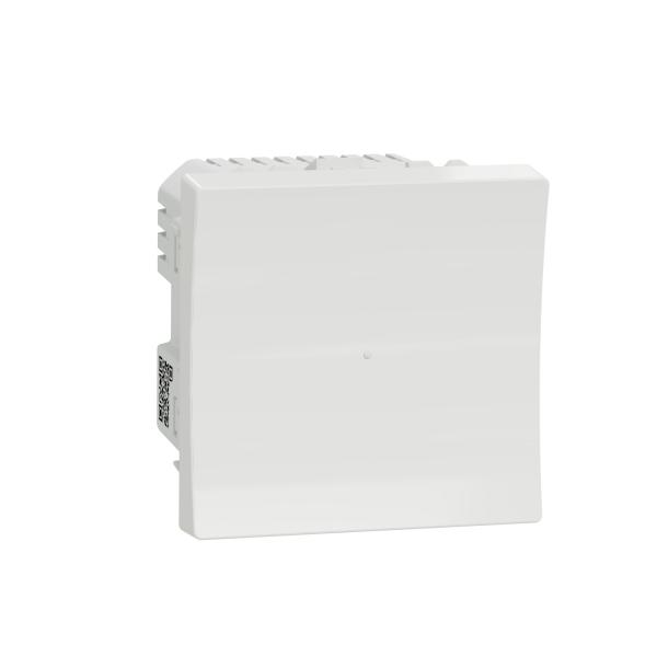 Photo Wiser Unica - variateur poussoir - 2 fils - zigbee - blanc - m�ca 45x45 - permet de g�rer la variation de la lumi�re en commande manuelle mais �galement via un assistant vocal / smartphone en local ou � distance gr�ce � la passerelle wifi | Ref : NU351518W