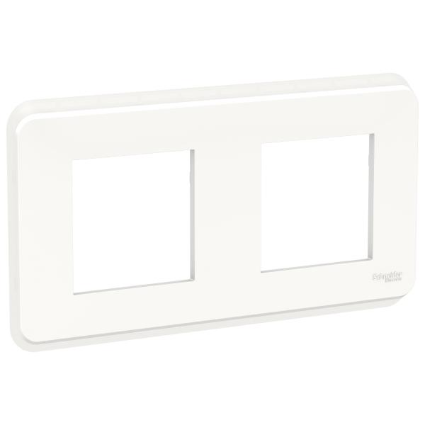 Photo Unica Pro - plaque de finition - Blanc - 2 postes | Ref : NU400418