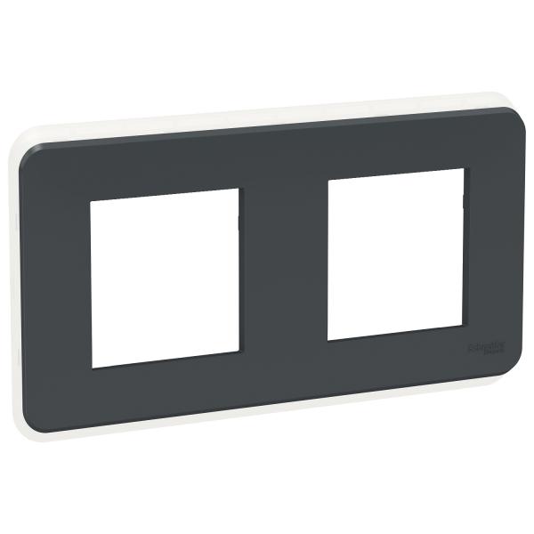 Photo Unica Pro - plaque de finition - Anthracite - 2 postes | Ref : NU400454