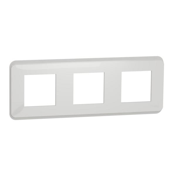 Photo Unica Pro - plaque de finition - Blanc - 3 postes | Ref : NU400618